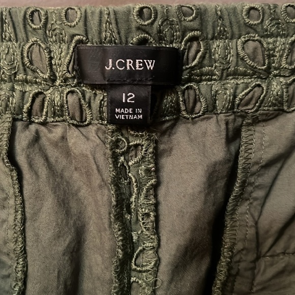 J crew military garden rainforest green eyelet pants size 12 - Picture 6 of 8